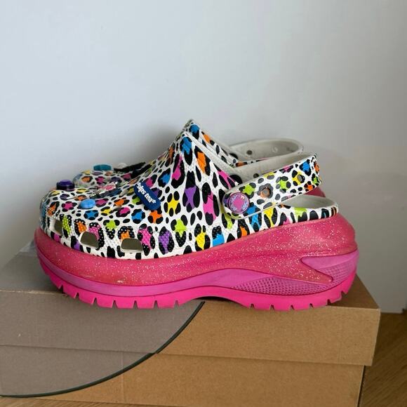 RARE Lisa Frank x CROCS Mega Crush Jibbitz Platform Clog- Men 6- Women 8 - Picture 2 of 11